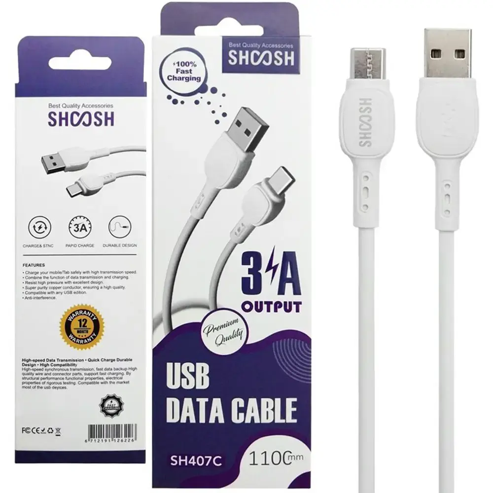 کابل شارژ تایپ سی شوش SH407C